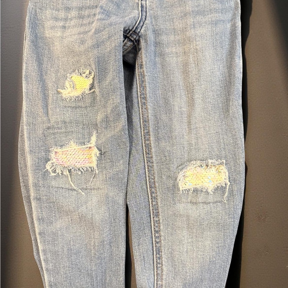 Distressed Blue Jeans